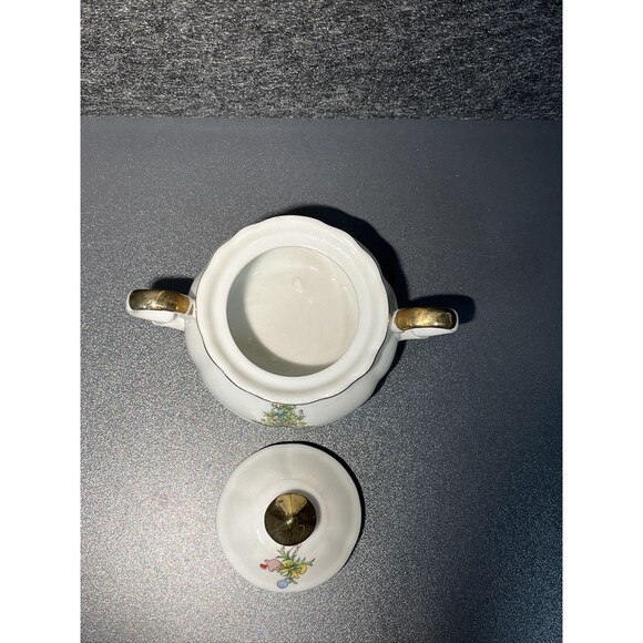 Vintage Lefton Christmas‎ Tree Sugar & Creamer Set Gold Trim #1659 RARE - Picture 3 of 9